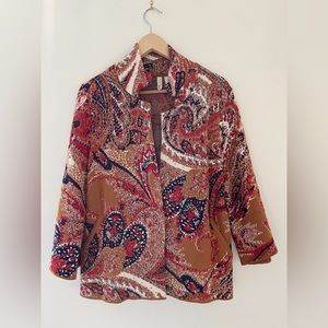 Anthropologie Moth Red Brown Sweater Knit Cardigan